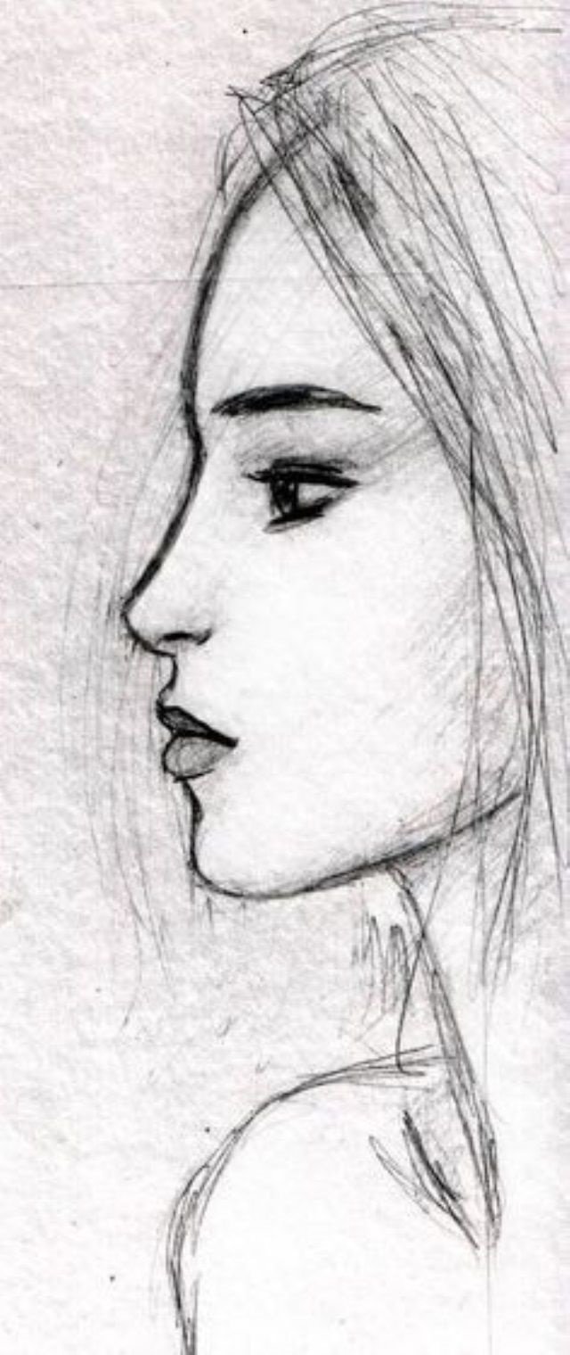 Лицо девушки рисунок карандашом