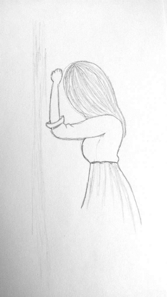 Девушка рисунок карандашом для срисовки легкие для начинающих