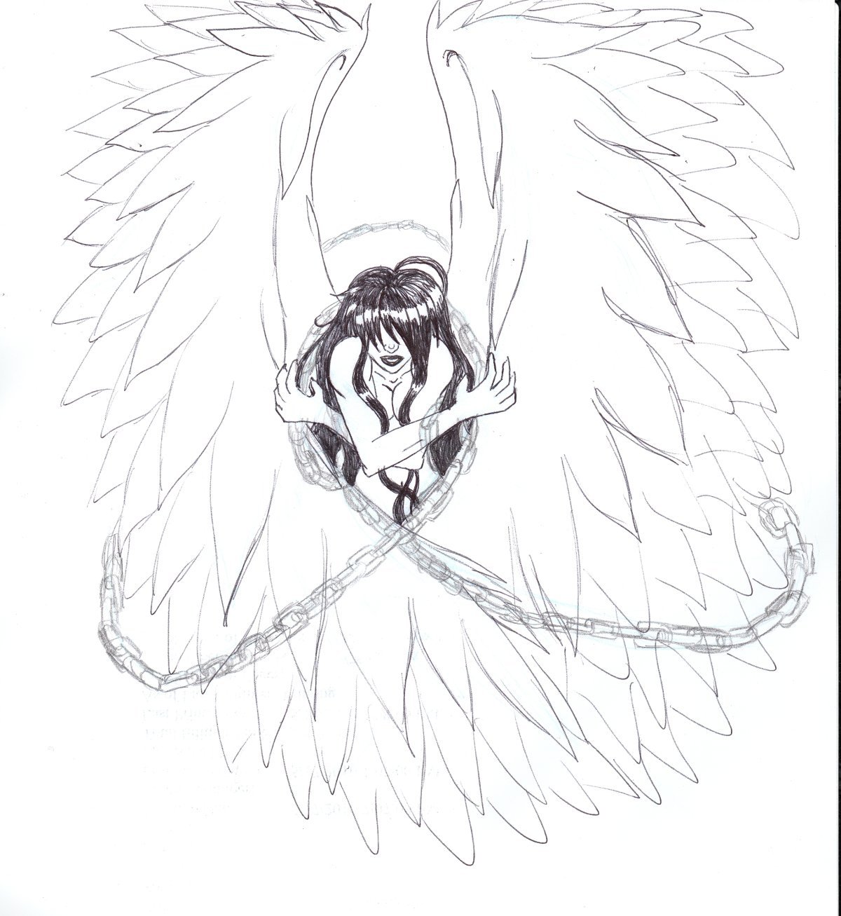 Крылья ангела рисунок карандашом