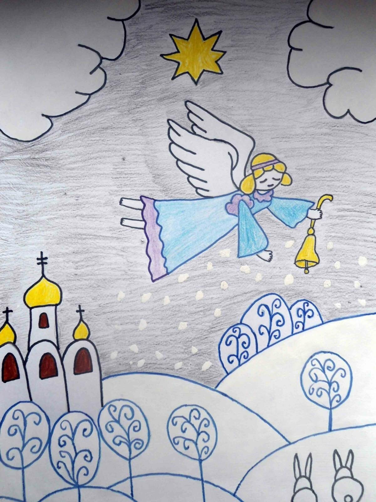 Рисунки на тему Рождество для детей