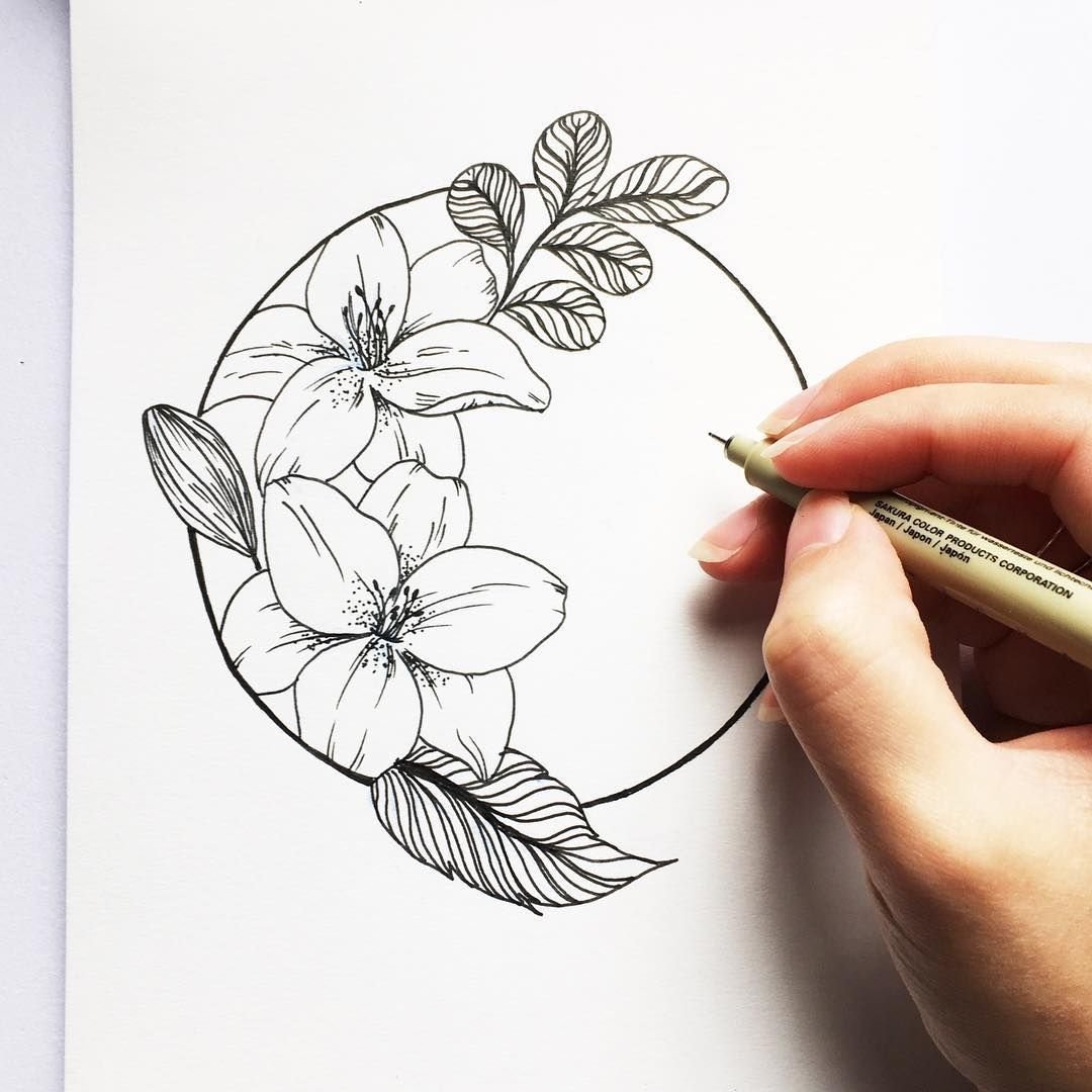Рисунки для скетчбука цветы