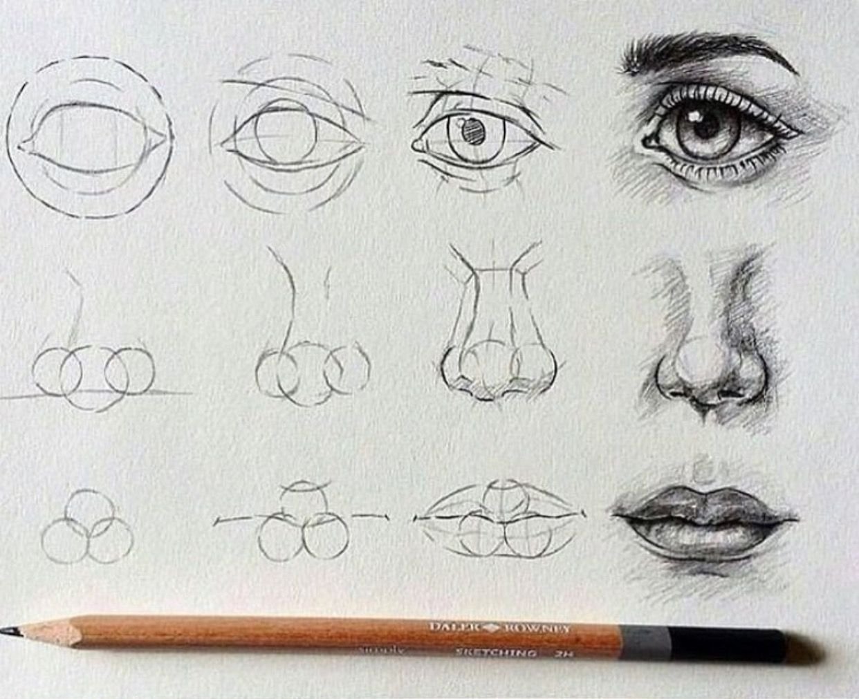 Уроки рисования карандашом части лица