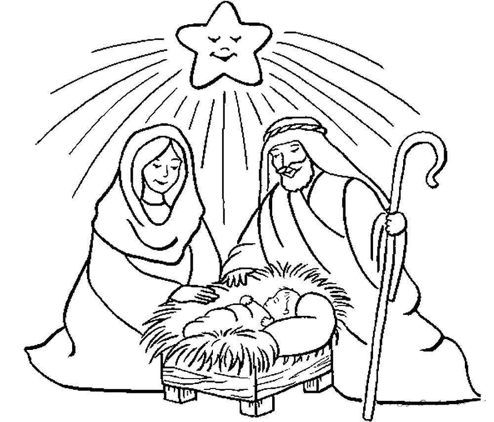 Рождество Христово раскраска вертеп