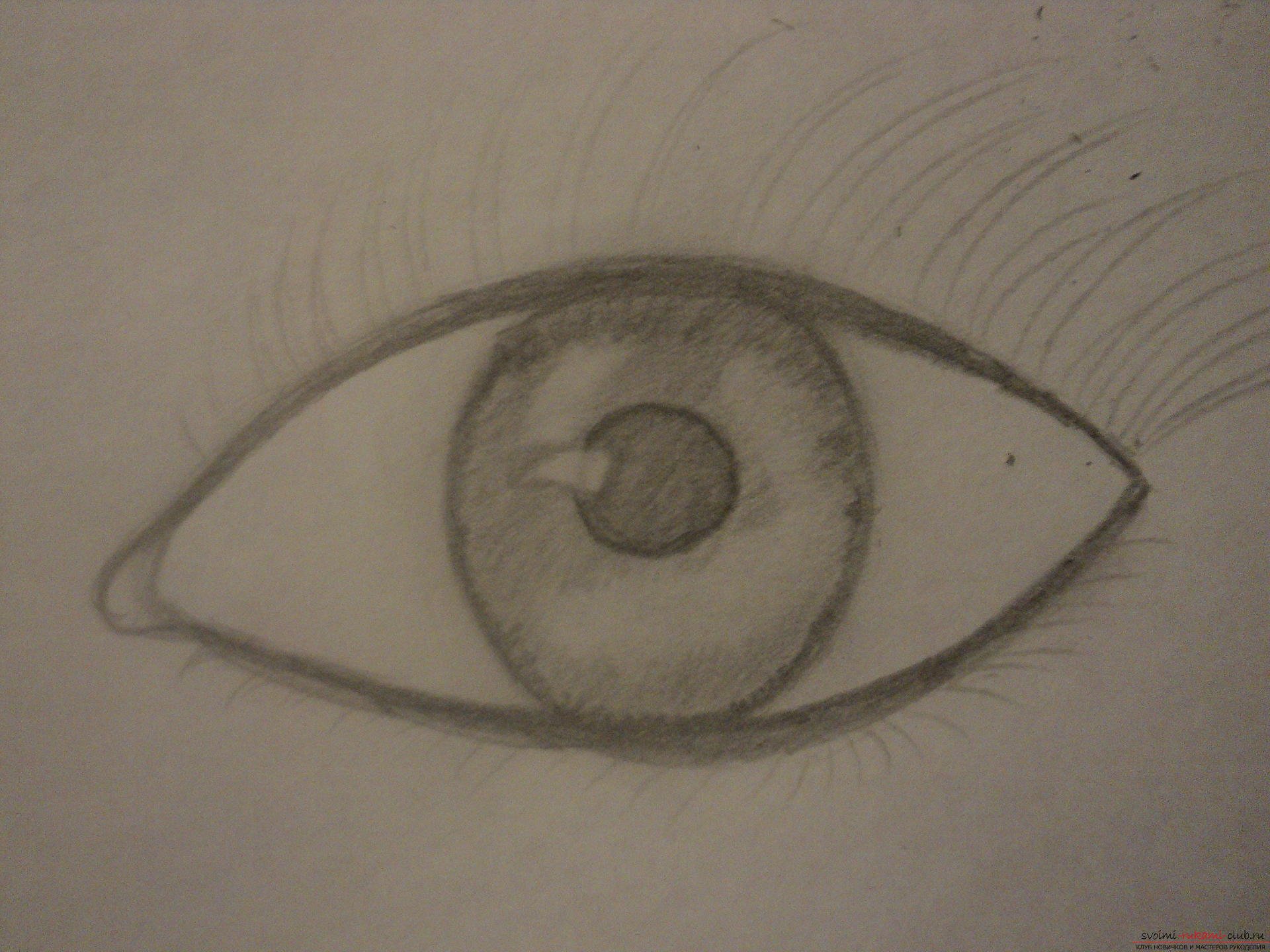 Глаза карандашом для срисовки легко