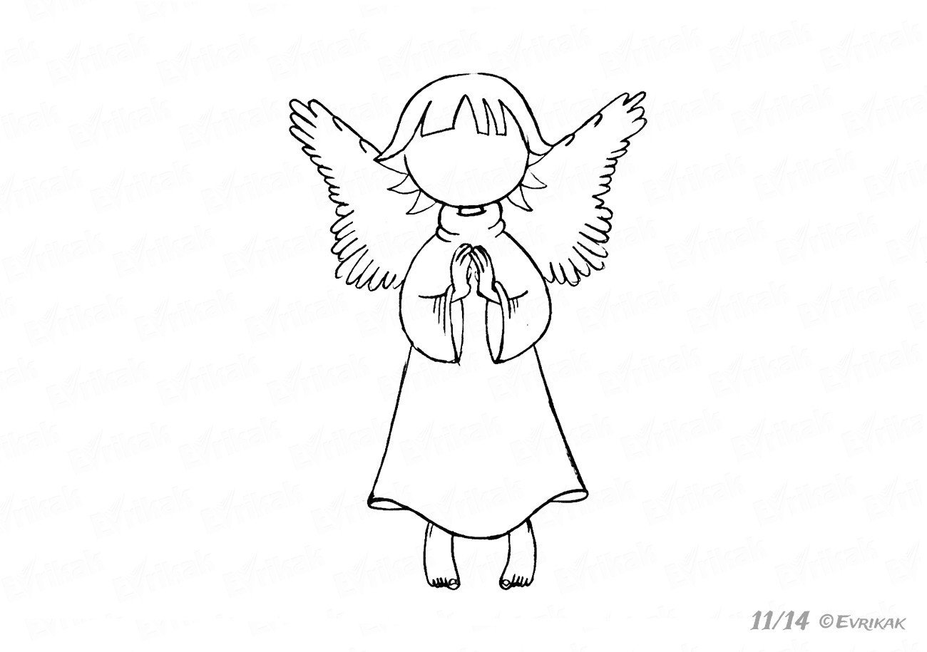 Ангел карандашом для детей