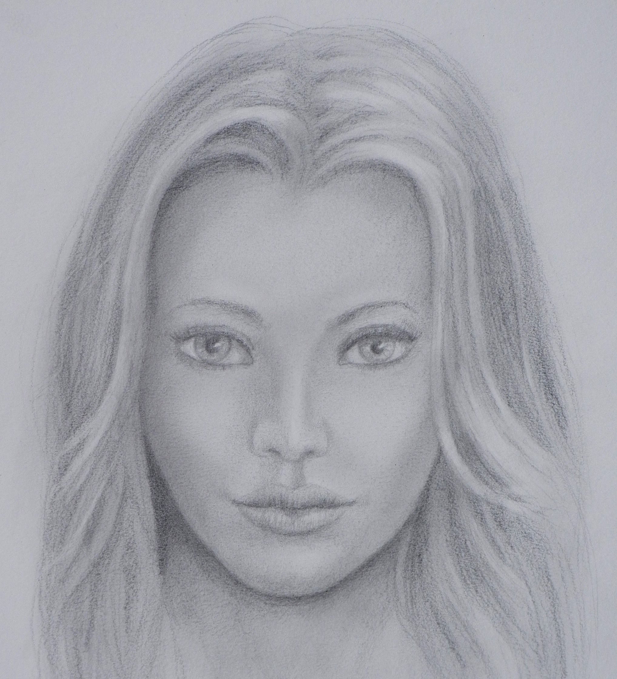 Портрет девушки карандашом
