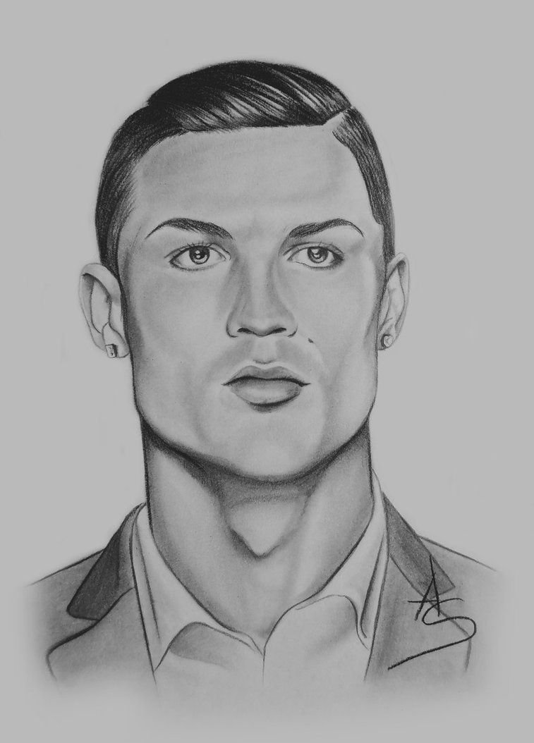 Портрет Роналдо карандашом