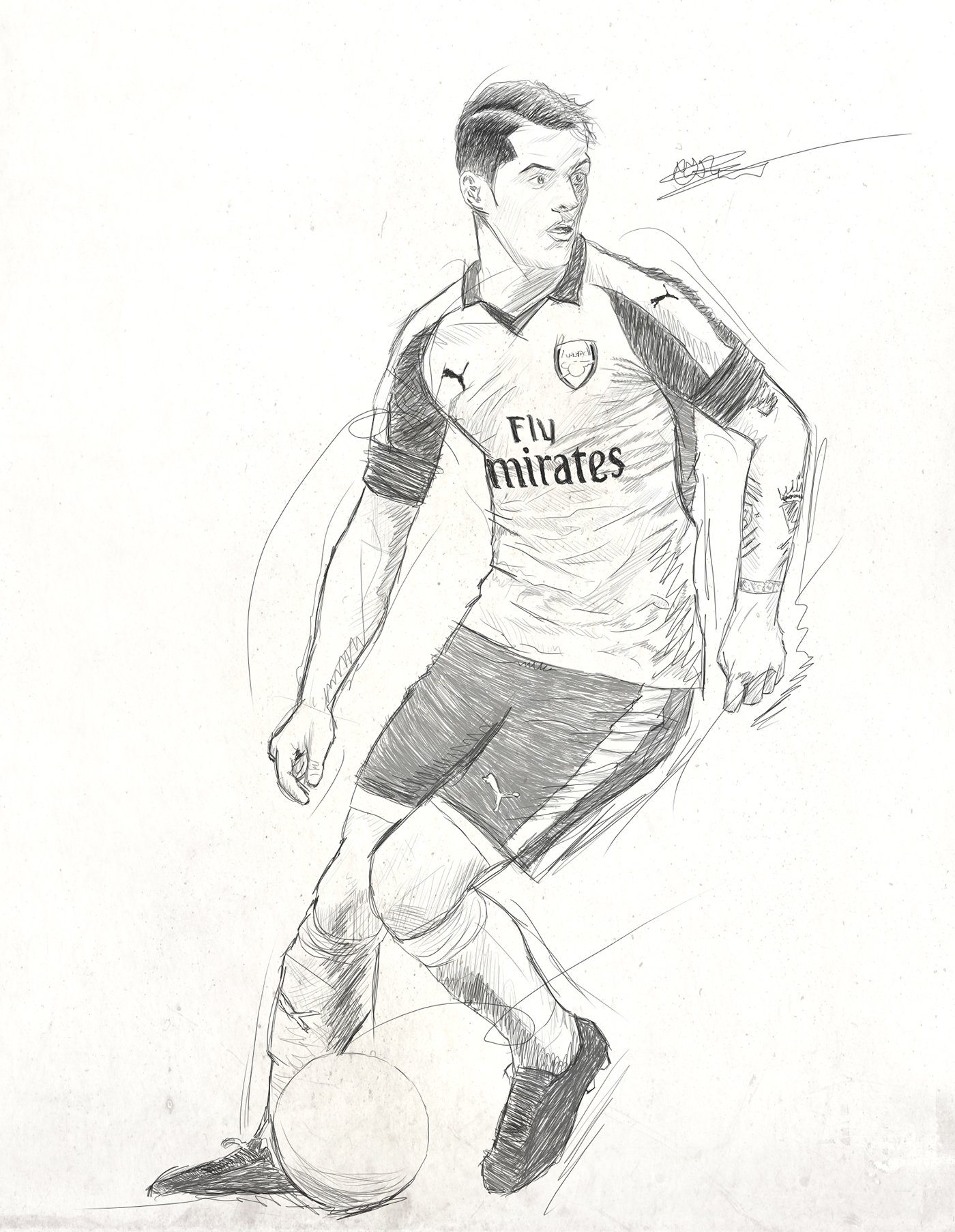 Рисунок Роналдо для срисовки карандашом легко