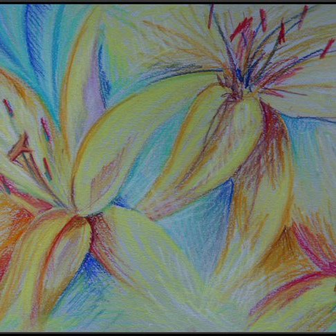 Рисунок на футболке восковыми мелками