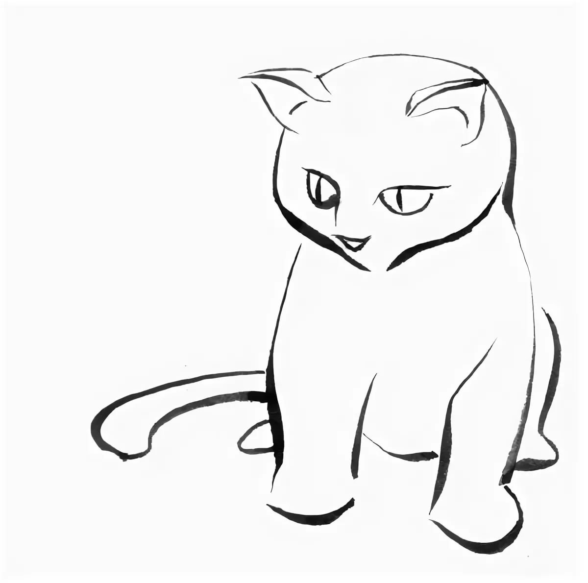Кот для срисовки карандашом легко