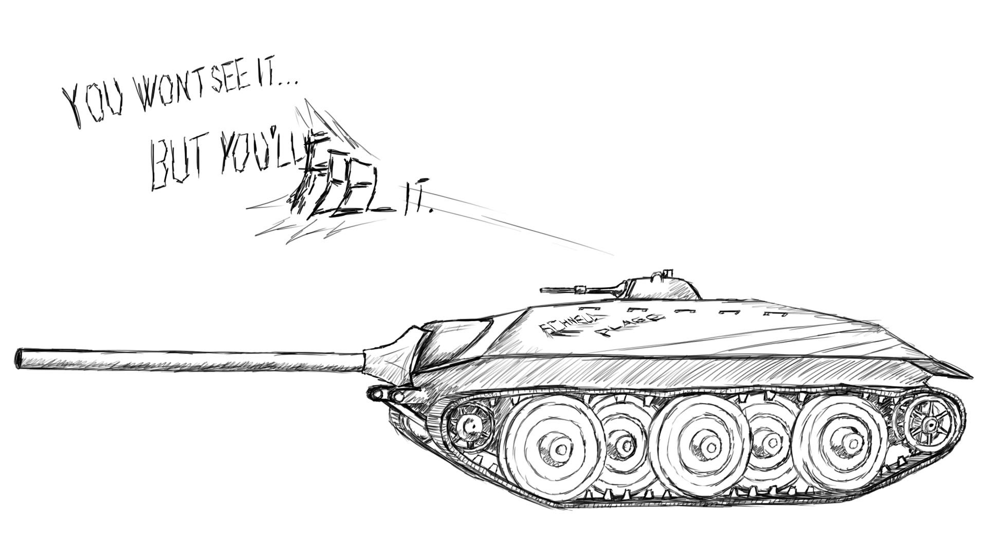 Рисунок танк из World of Tanks