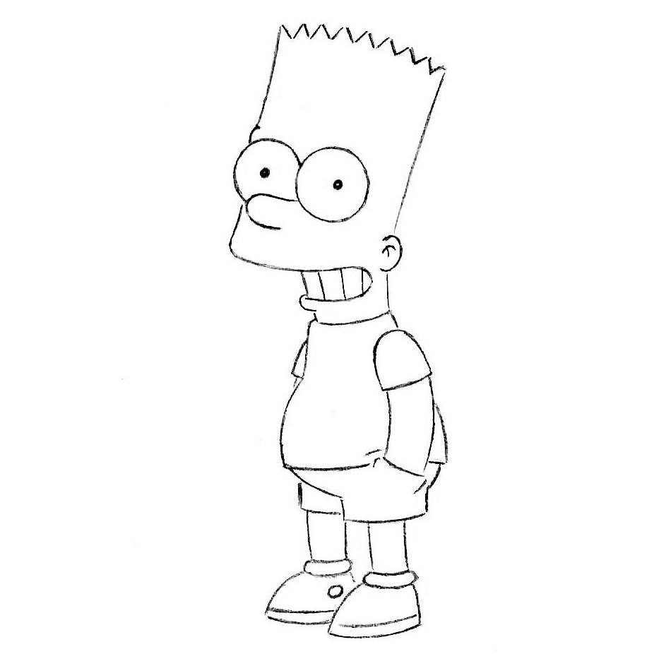 Барт симпсон для срисовки