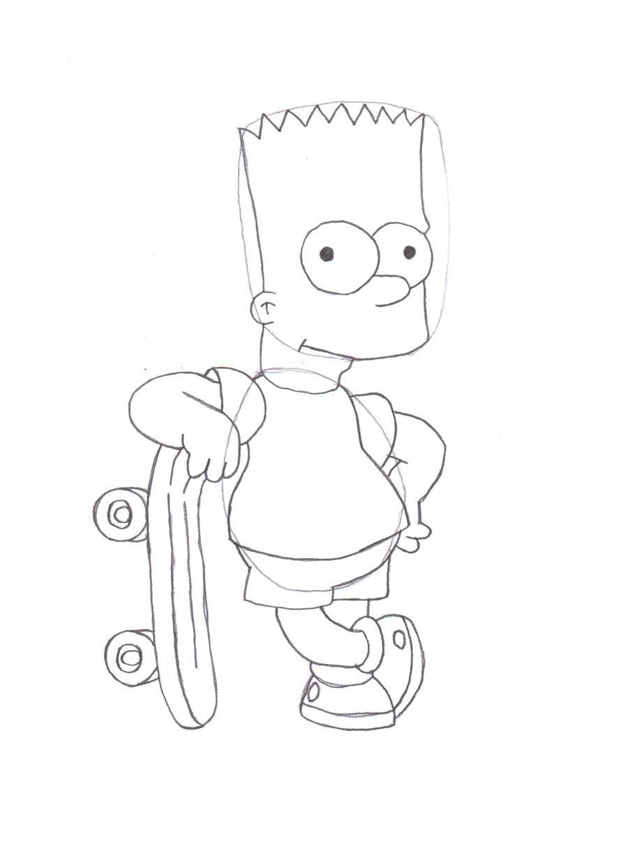Барт симпсон легкий рисунок