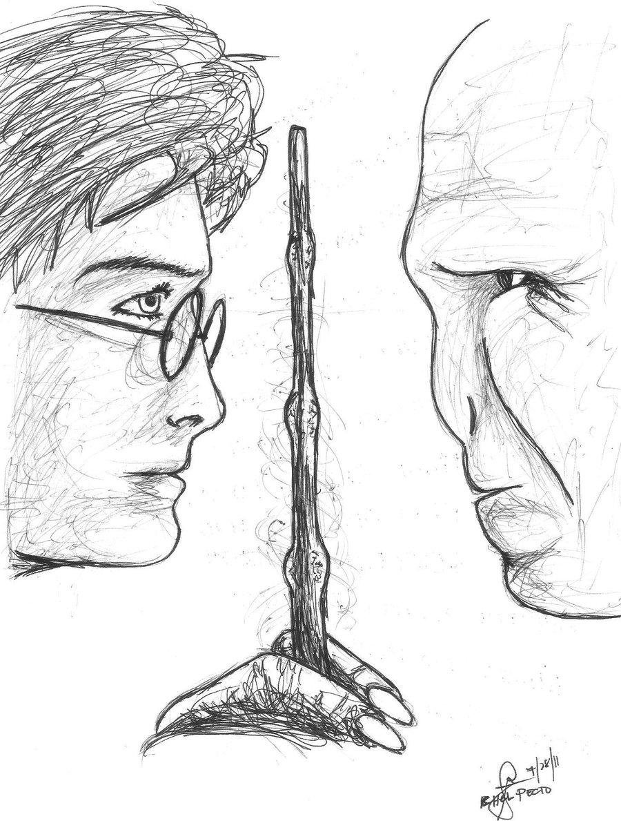 Гарри Поттер и Воландеморт рисунок
