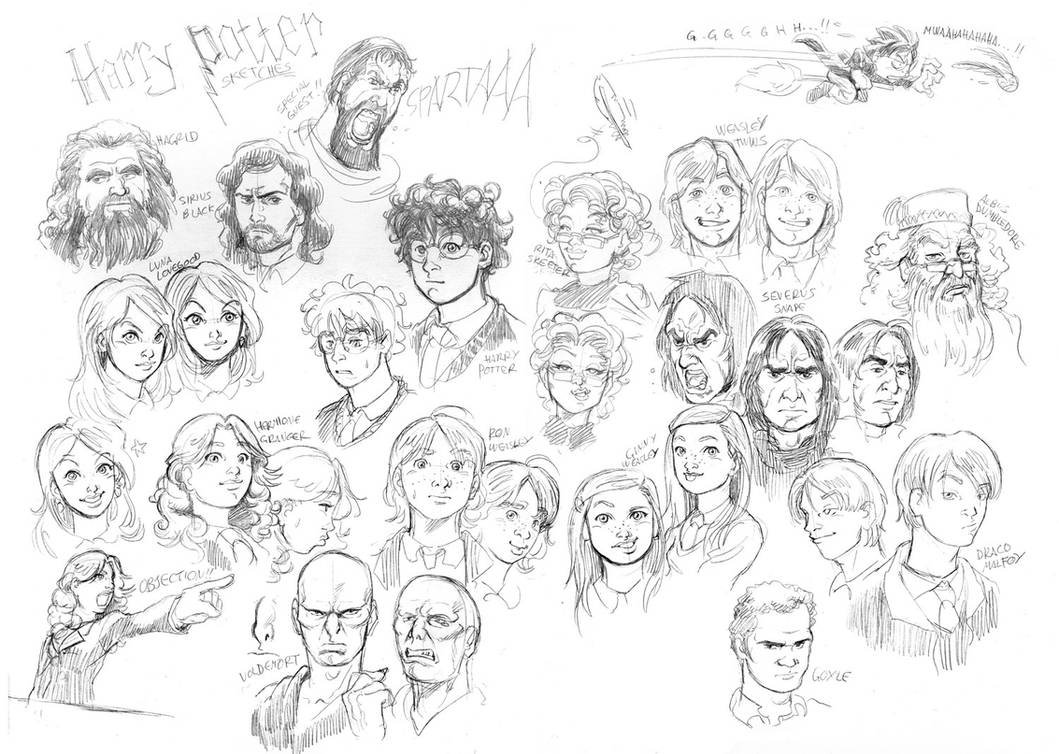 Легкие рисунки персонажей из Гарри Поттера