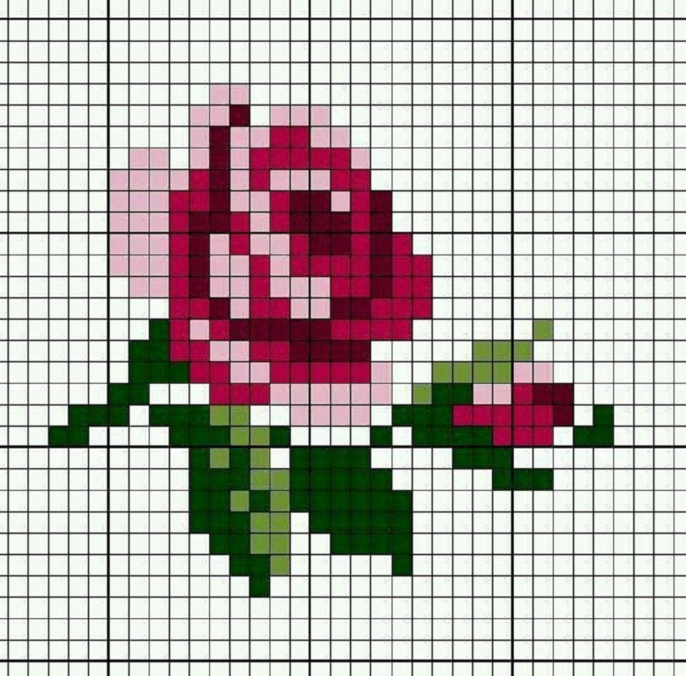 Вышивка крестиком розы простые