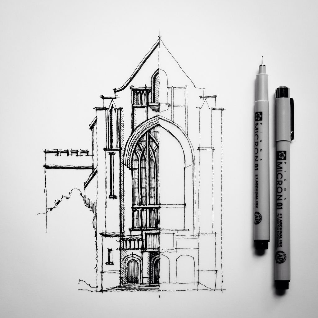 Постройка архитекторов карандашом