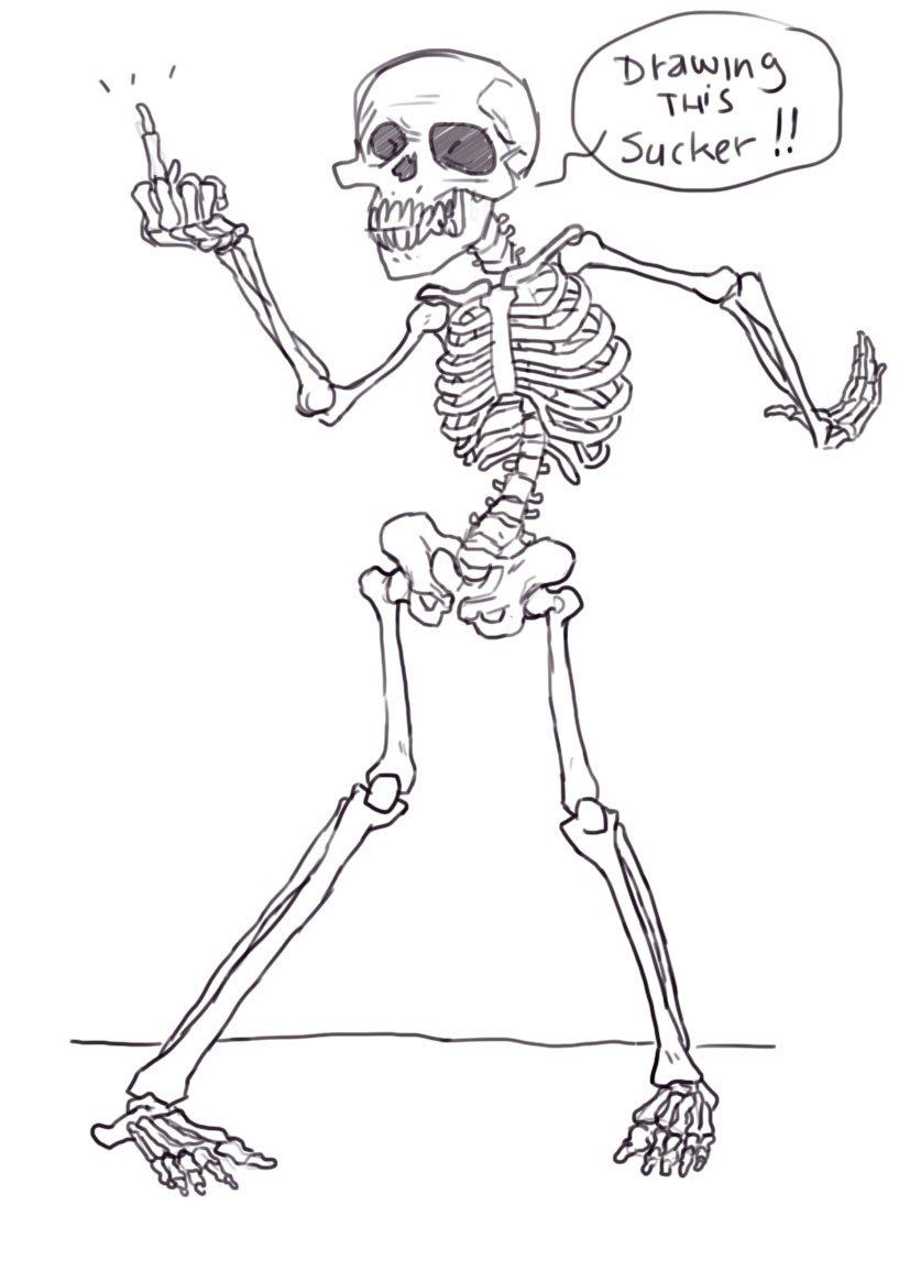 Скелет нарисовать легко