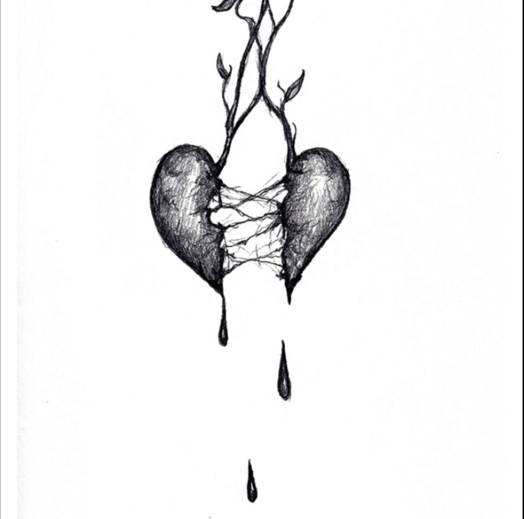 Рисунки для срисовки разбитое сердце