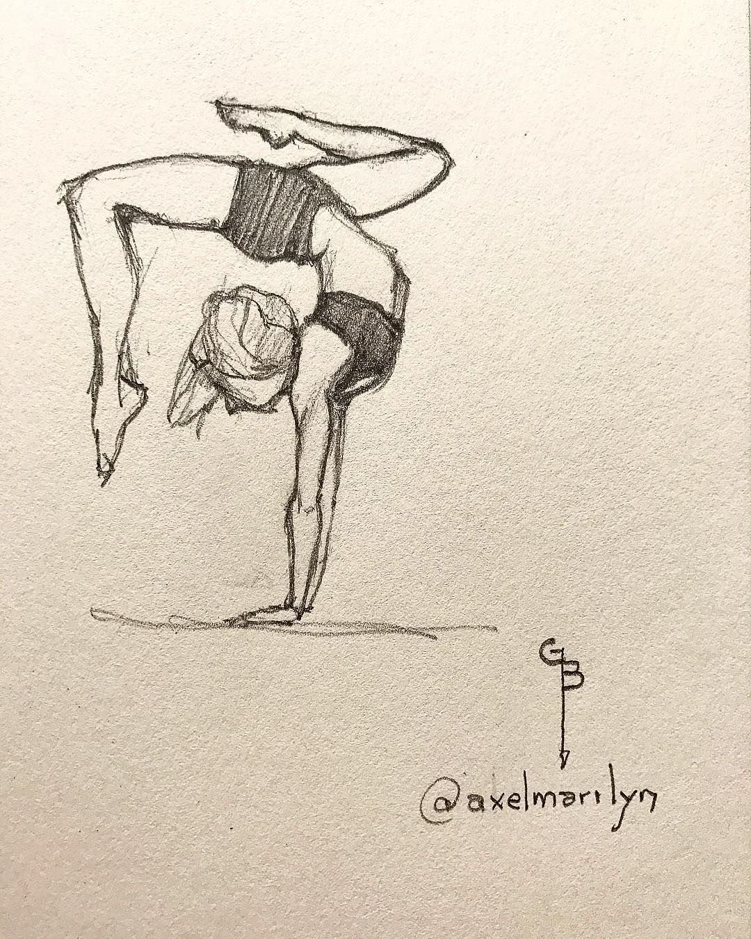Рисунки карандашом в скетчбук гимнастки