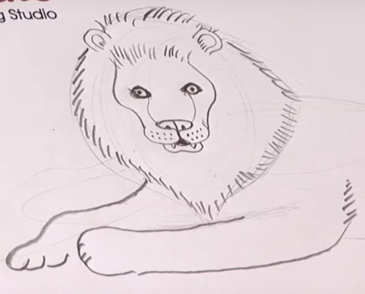 Детский рисунок Льва карандашом