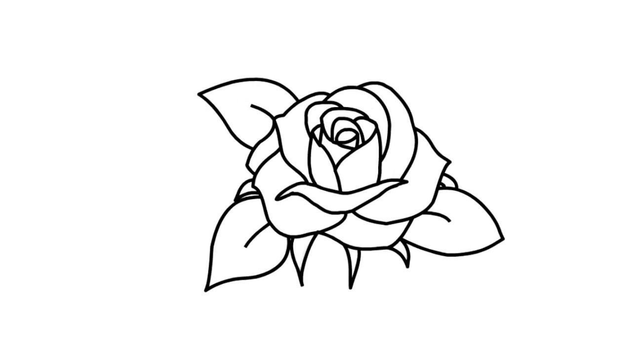 Роза рисунок карандашом для детей
