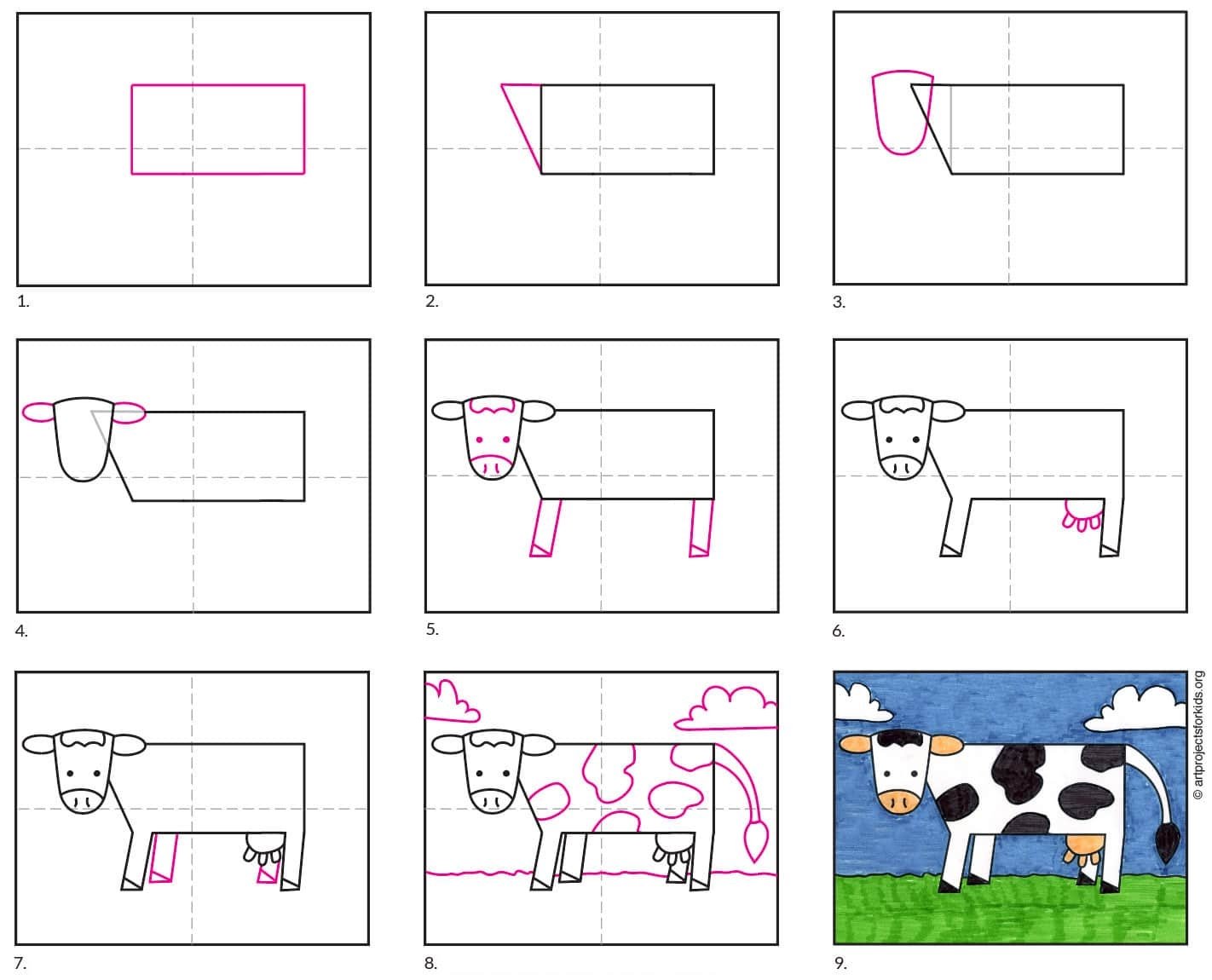 Рисование коровы в подготовительной группе поэтапно