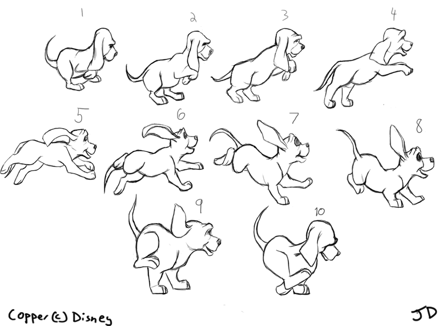 Покадровая зарисовка. Зарисовки животных в движении. Рисование по кадрам. Покадровая анимация движения. Animation templates