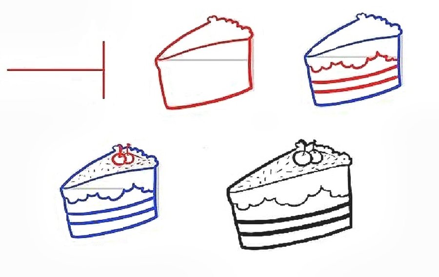 Как нарисовать коробку от торта