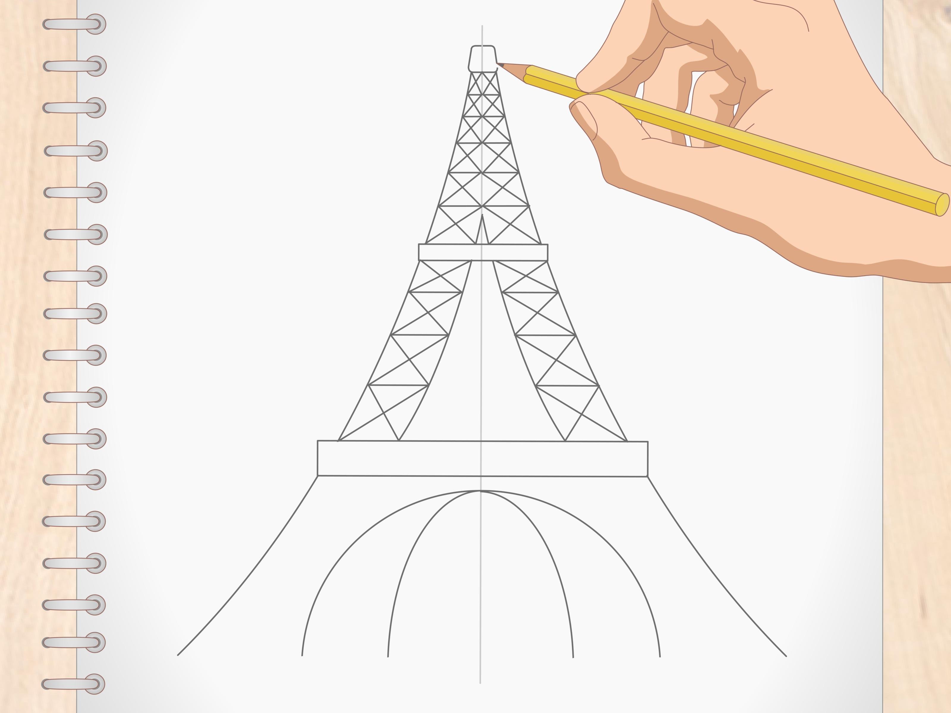 Как рисовать Эйфелеву башню