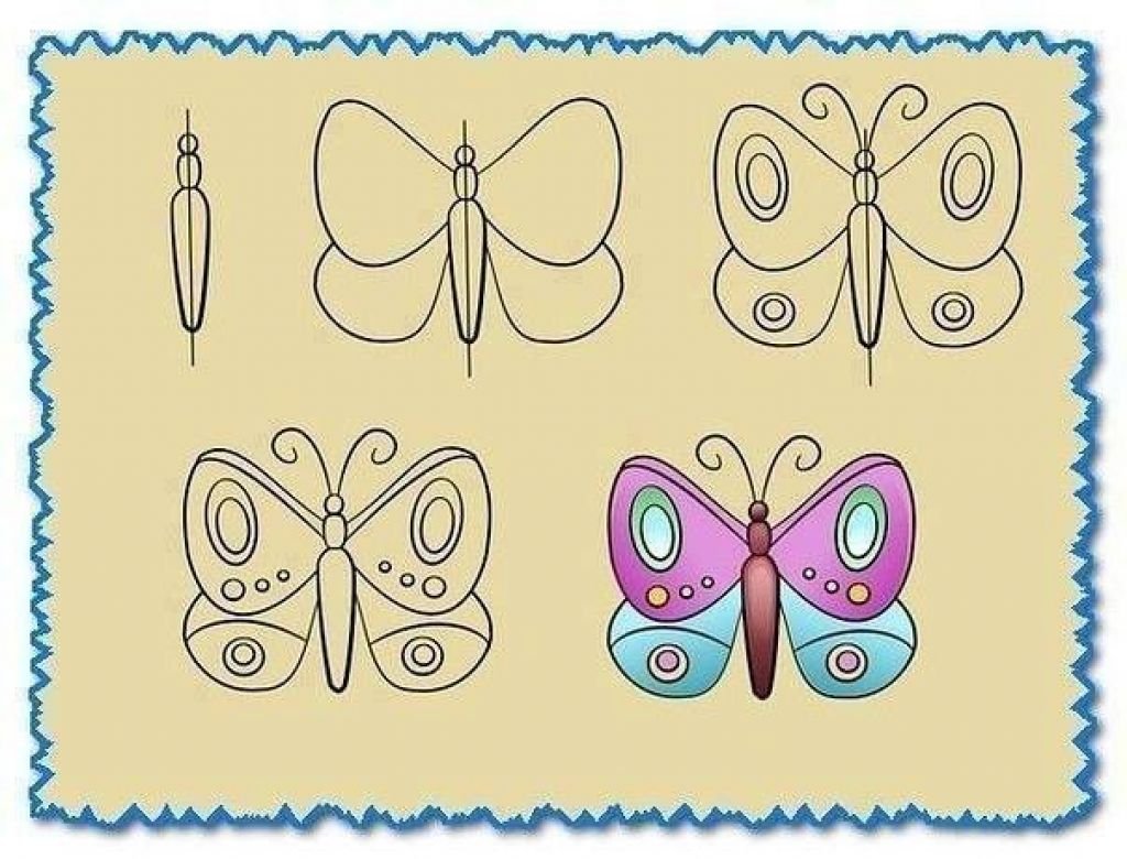 Уроки рисования для детей бабочка