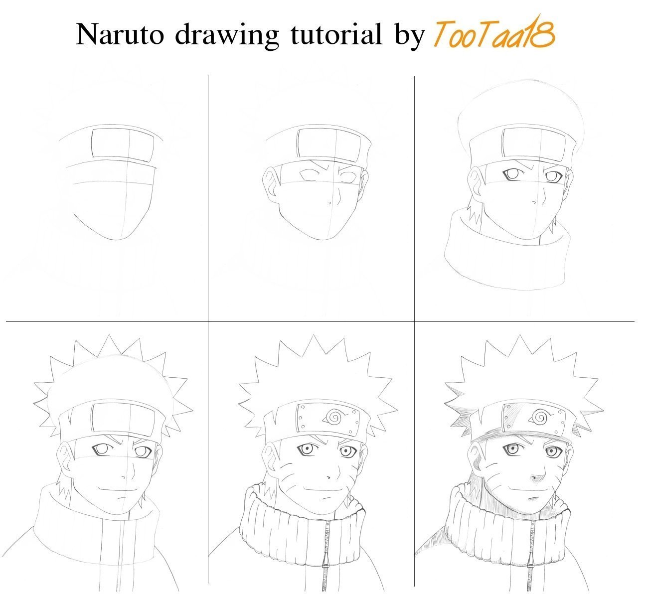 Нарисовать маленькая аниме для пацанов Наруто лицо