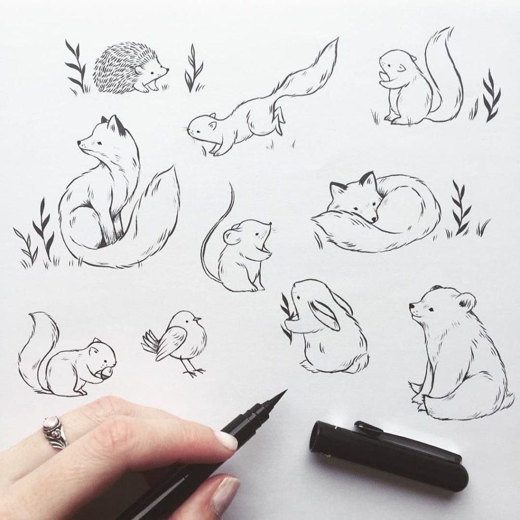 Маленькие рисуночки ручкой