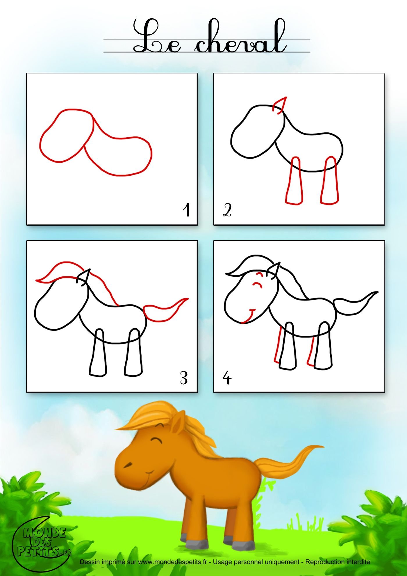 Лошадь для рисования детям