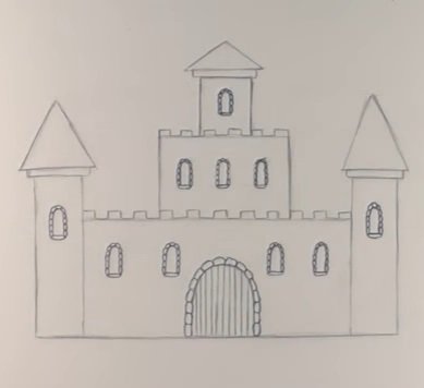 Замок рисунок легкий карандашом поэтапно (47 фото)