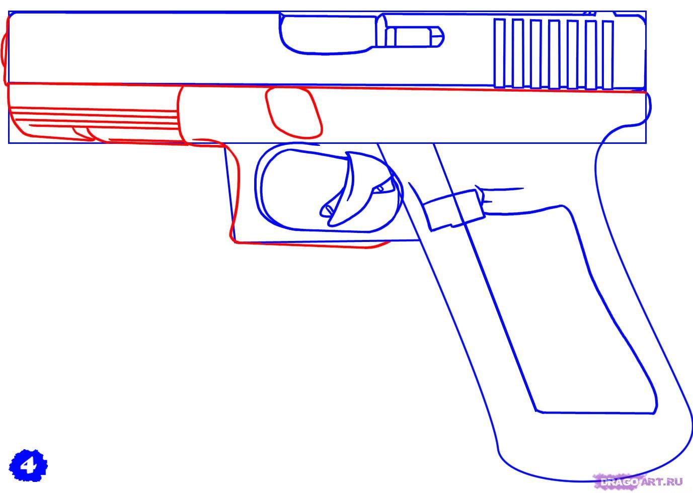 Пистолет Глок 17 нарисовать