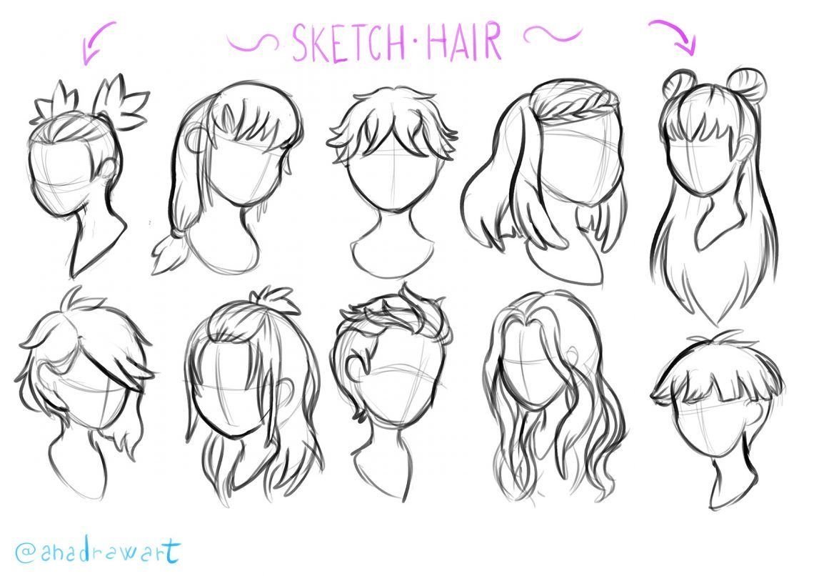 Схема рисования волос