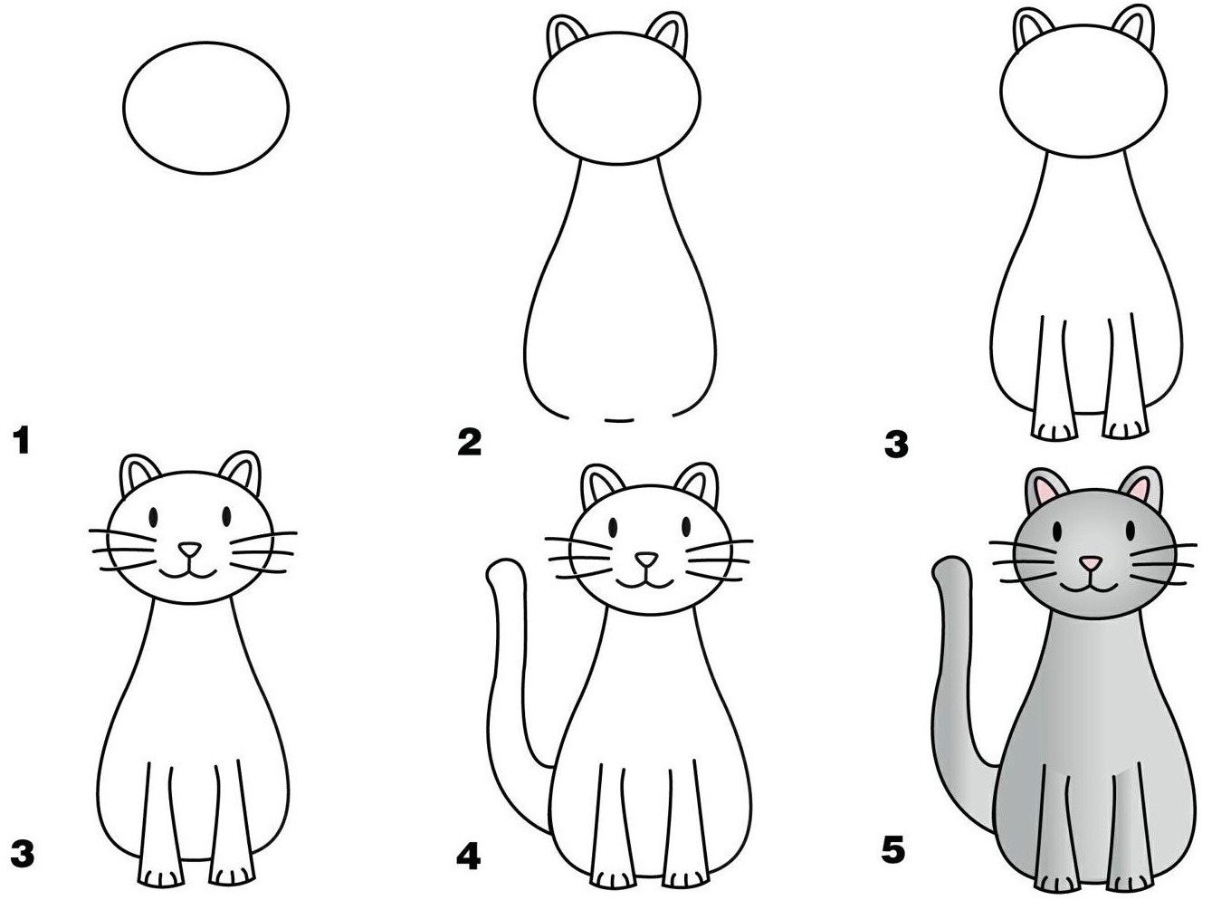 Схема рисования животных для дошкольников