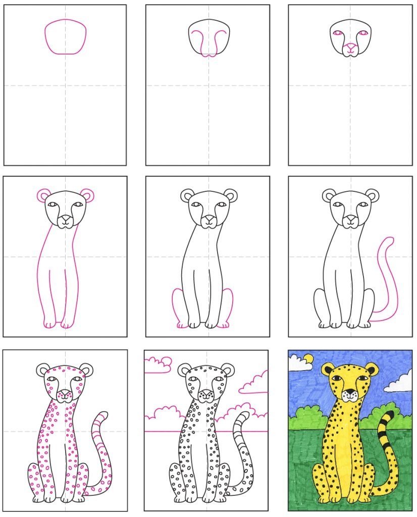 Рисуем гепарда поэтапно для детей