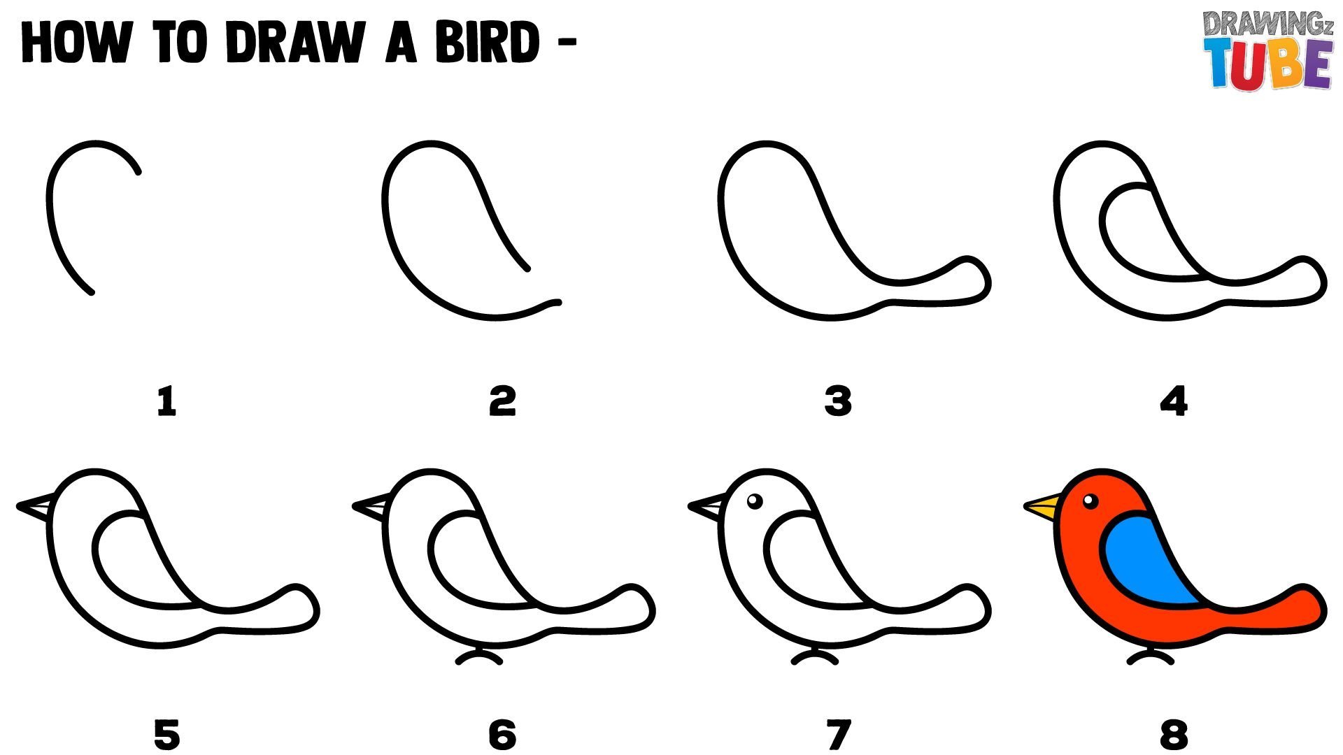 Рисунок птицы для детей 8 лет