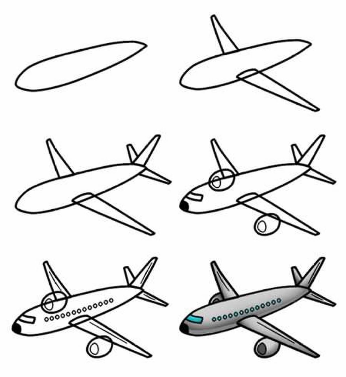 Рисунок самолёта карандашом для детей
