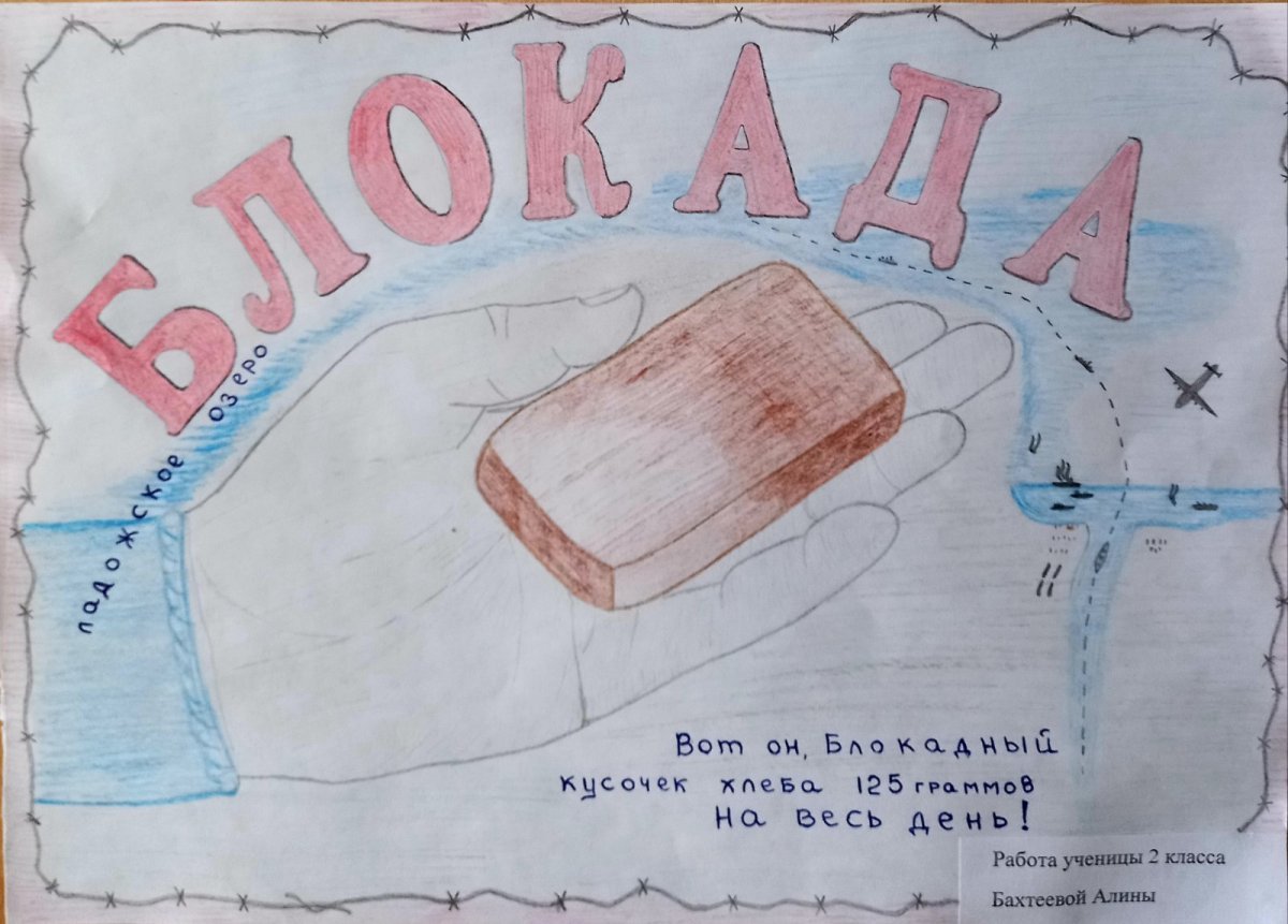 Блокадный хлеб рисунок для детей карандашом