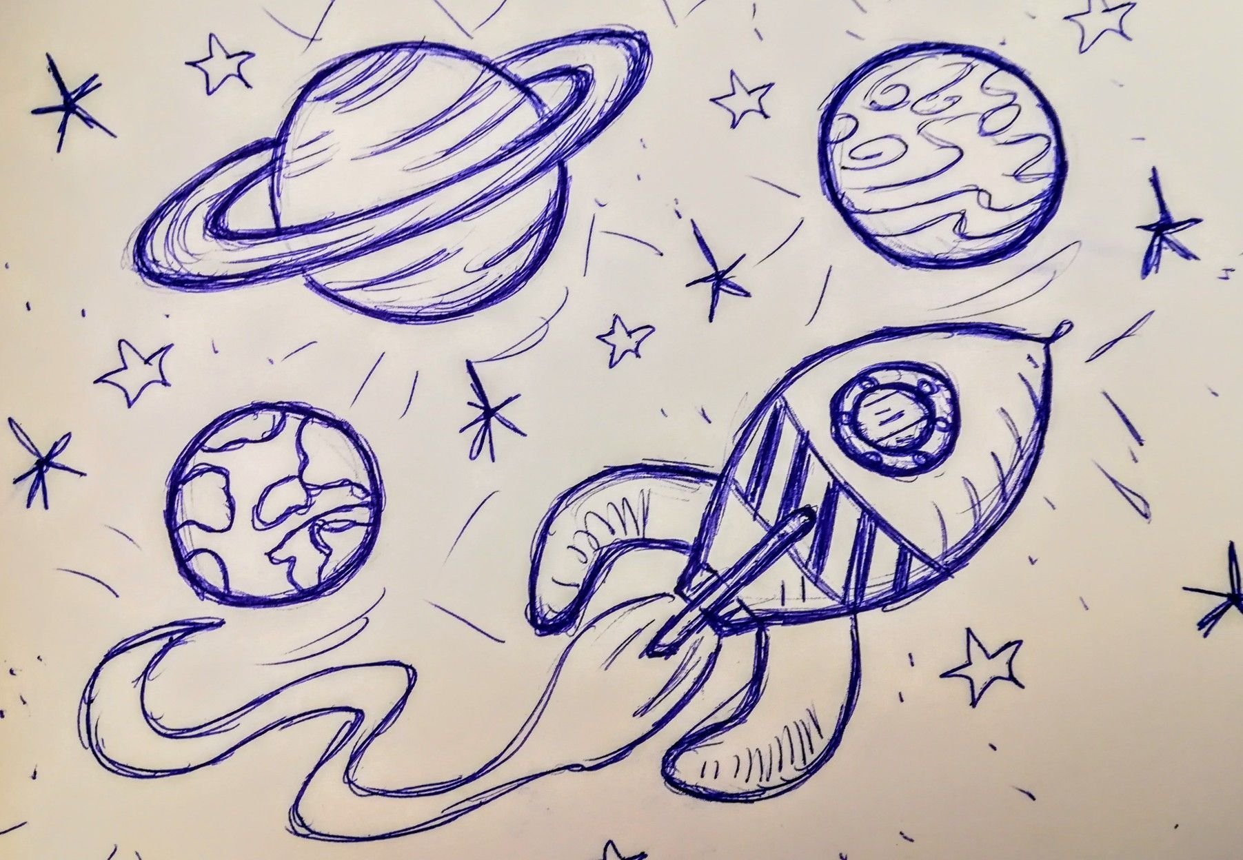 Рисунки космоса для срисовки