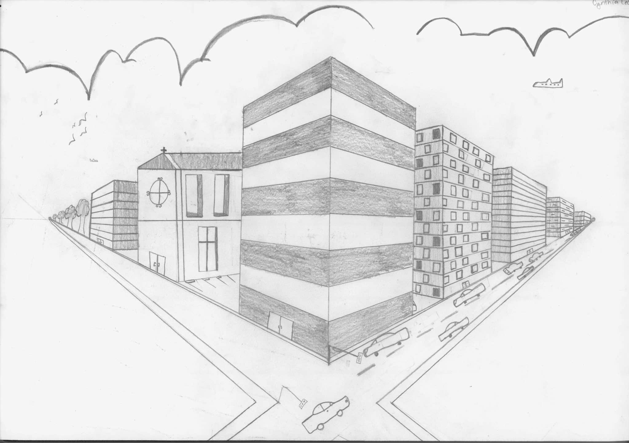 Рисование зданий в перспективе