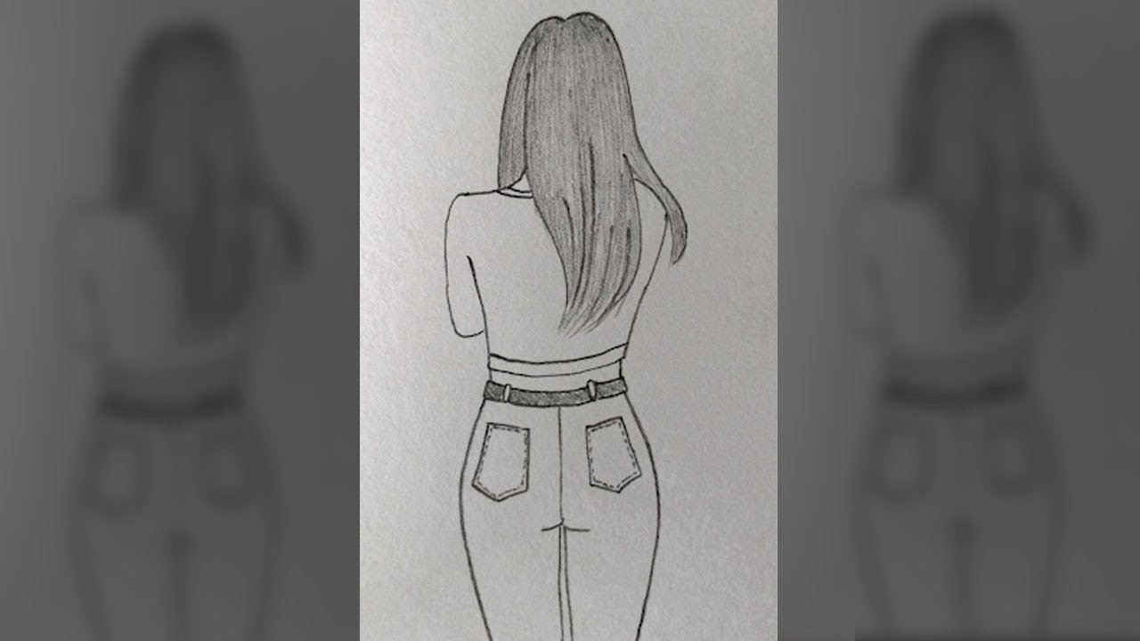 Картинки девушек карандашом со спины — сборка фото
