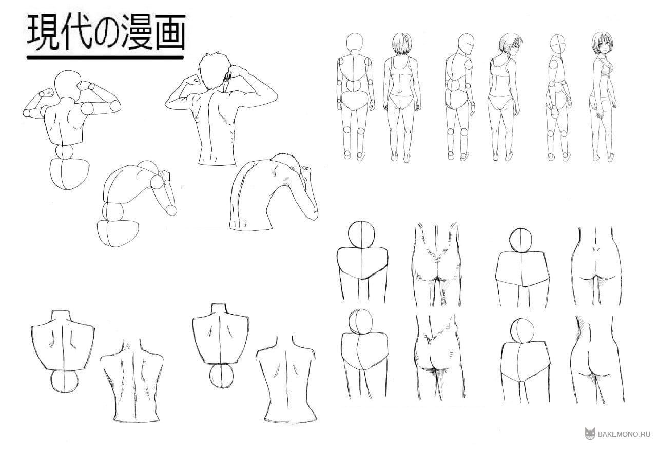 Как нарисовать человека со спины