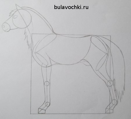 Нарисовать лошадь ребенку