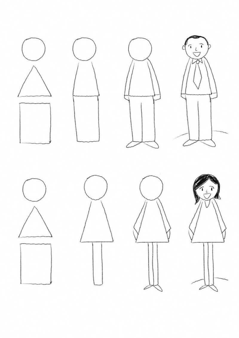 Схема рисования человека для детей дошкольного возраста
