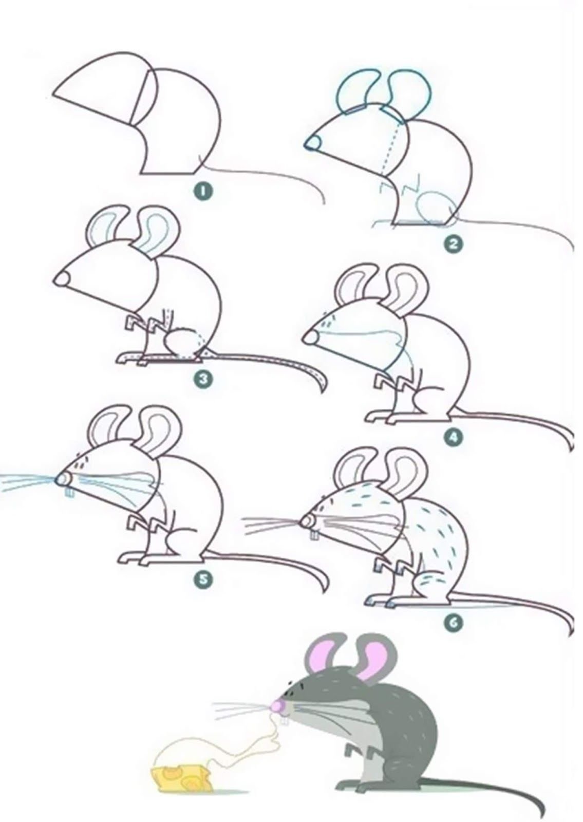 Нарисовать рисунок мышку легко