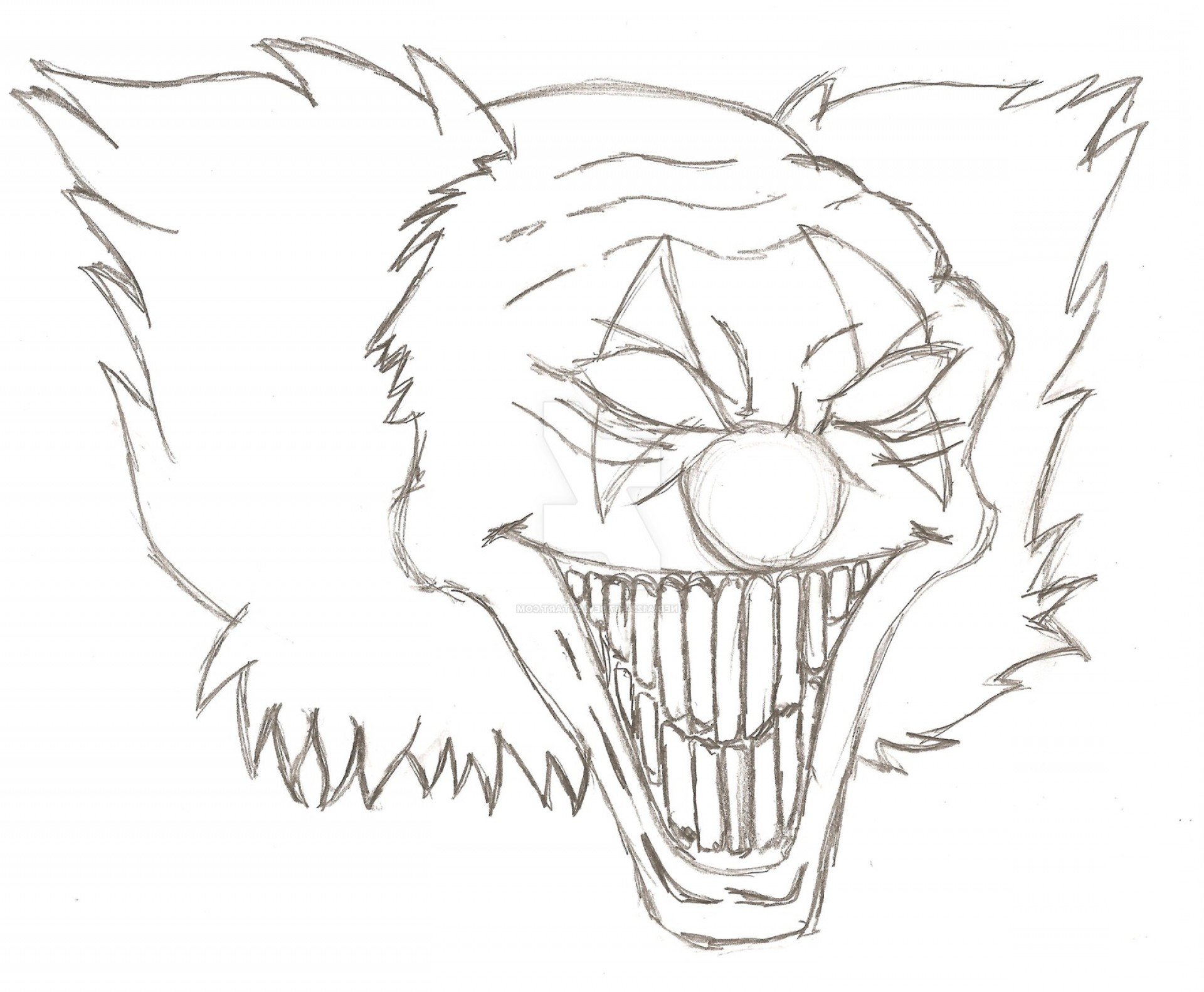 Нарисовать страшного клоуна